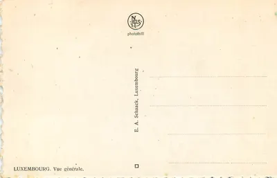 Luxemburgo — Vista geral — E. A. Schaack, fotógrafo — Verso