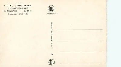 Wnętrze baru — Hotel Continental — Luxembour Ville — Rewers