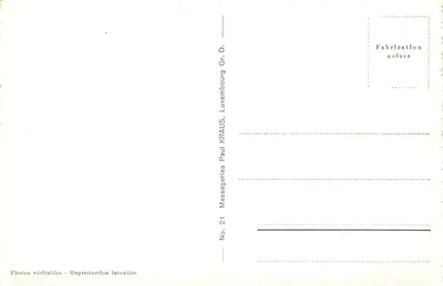 Luxemburgo — Estação Central, Avenida da Liberdade, Arbed, Via da Liberdade — Paul Kraus, No. 21 — Verso