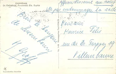 Katedra — Szkoła Pani Świętej Sophie — Messageries Paul Kraus nr 149 — Rewers