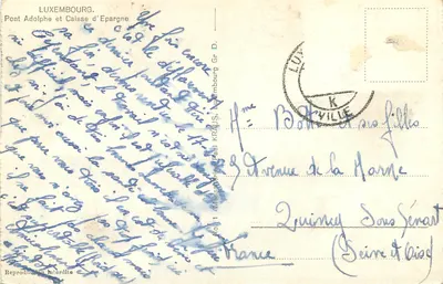 Ponte Adolphe e Caixa de Epargne — Luxemburgo — Reprodução Mirdite No. 1 — Verso