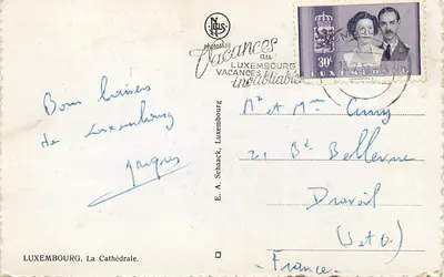 Luxembourg — La Cathédrale — E. A. Schnaack, Luxembourgeois, N° et M° — Verso