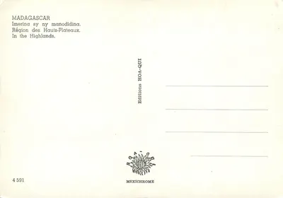 Madagaskar — Region Wysokich Równin — Éditions HOA-QUI n° 4591 — Rewers