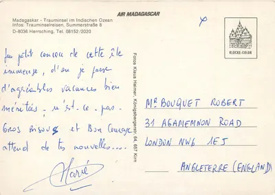 Madagaskar — Zoma, Antananarivo, Sifaka, Lemur catta, Sainte-Marie — AIR MADAGASCAR — Rewers
