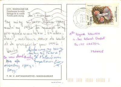 Suszenie wanilii — Antananarivo — wydawca IRIS — Rewers