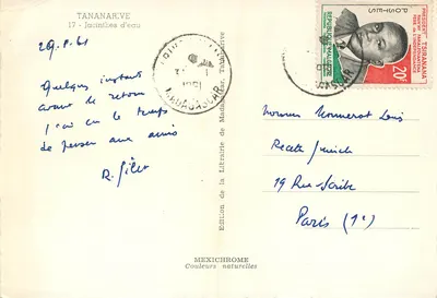 Tananarive — Jacinthy d'eau — Wydawnictwo Biblioteki Madagaskaru — Rewers