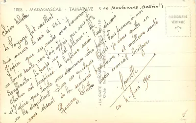 Tamatave — Bulwar Gallieni — Wydawca: La Carte Africaine — Rewers