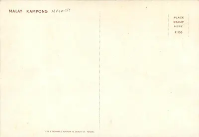Malay Kampong — Penang — P.M.S. Mohamed Noordin — Verso