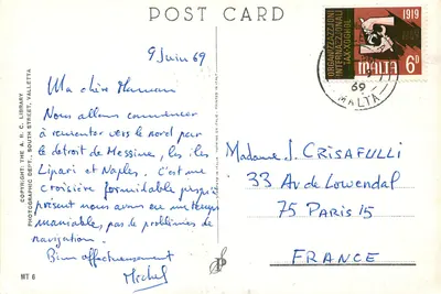 Malta — Yacht Marina Ta' Xbiex — wydawca A.B.C. Library, Valletta — Rewers