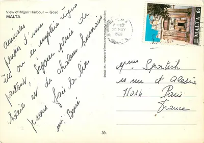 Harbór Mġarr — Gozo — Copyright Perecna Advertising Ltd. Malta, n°39 — Rewers