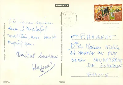 Malta — Lembrete — Pintex Ltd. P72078 — Verso