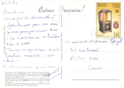 Malta — vista panorâmica — Interprint Limited, número de série não visível — Verso