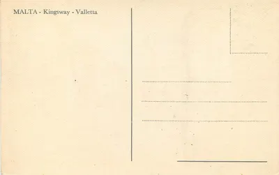 View of Kingsway in Valletta — Malta — publisher not visible — Back