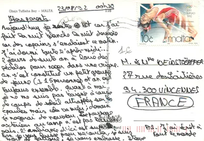 Għajn Tuffieħa Bay — Malta — editor 'What's Card' n°118 — Verso