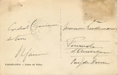 Casablanca — Pałac Sultana — Phot. Combier Macon — Rewers