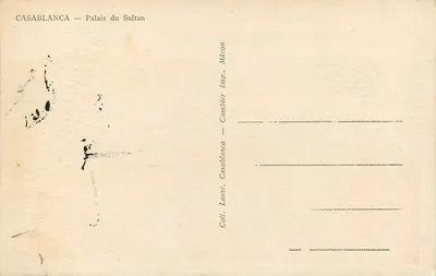 Casablanca — Palazzo del Sultano — Editore Combibier, Mâcon — Verso