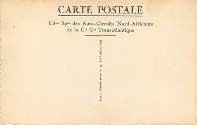 FES. — Plac i fontanna Nejjarine — Wydawnictwo Auto-Circuits Nord-Africains — Rewers