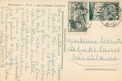 Marrakech — N° 4 — Os túmulos Saadianos — Verso