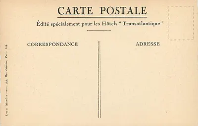 Rabat — Brama Kasbah Chellab (XIII w.) — Wydana specjalnie dla Hotele "Transatlantique" — Rewers