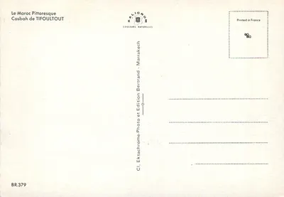 Casbah de Tifoultout — Marrocos — Édition Kalicron — Verso