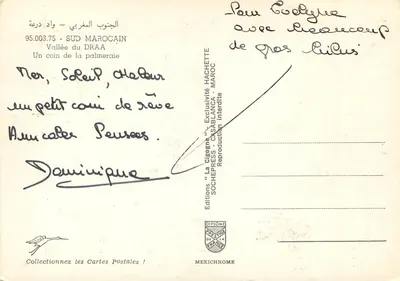Vale do DRAA — Um canto da palmeira — Éditions "La Gigogne" — Verso