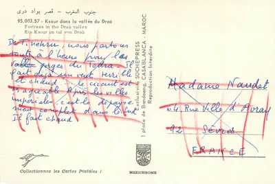 Ksour na vale do Draâ — Marrocos — Edição SOCHEPRESS — Verso