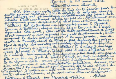 O bordj do Souk El Tleta — Sjoukak — editor La Cigogne, n° 95.002.32 — Verso
