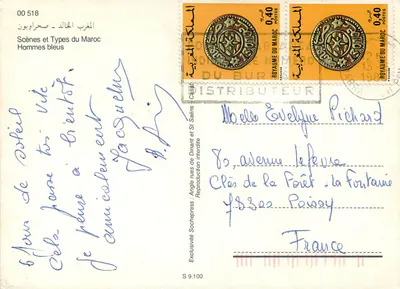 Uomini blu — Scene e tipi del Marocco — Editore Socheypress, n° 00 518 — Verso