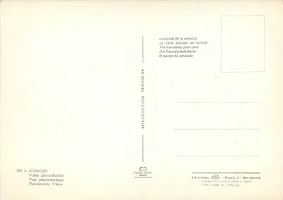 Agadir — Widok panoramiczny — Wydawca FISA, n°2 — Rewers