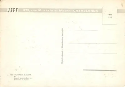 Panorama de Agadir — Armories de la Province — JEFF — Verso