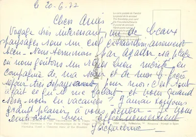 Hotel Marhaba — Panoramiczny widok plaży — FISA - I.G. - Palmaçarias, 28 - Barcelone — Rewers