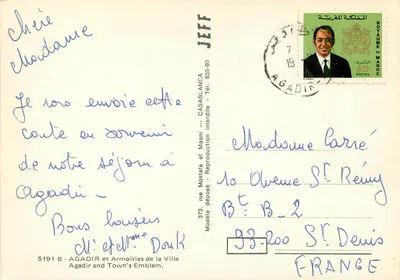 Agadir — vista da cidade e da piscina — editor JEFF, n° 5191 B — Verso