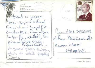 Agadir — Widok ulicy z górami na tle — Casa-images, seria A 707 — Rewers