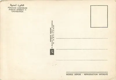 Fontanna Świetlna — Aleja Hassan II — Casablanca — Wydawnictwo Moderne — Rewers