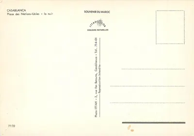 Casablanca — Place des Nations-Unies — nuit — ITTAHOLOR — Rewers