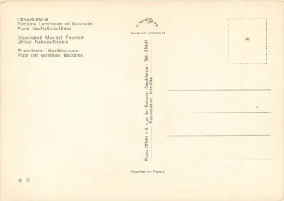 Casablanca — Luminous and Musical Fountain — ITTAHCOLOUR n° 87 — Back