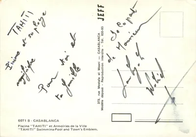 Basen 'TAHITI' — Casablanca — Wydawca JEFF, nr 6071 B — Rewers