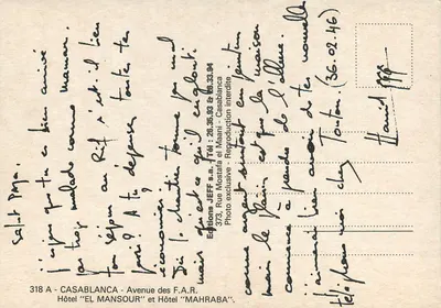 Casablanca — Hotel 'El Mansour' i Hotel 'Maharaba' — Éditions JEFF s.a. — Rewers