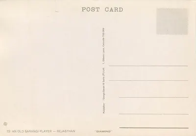 Um velho tocador de sarangi — Rajasthan — Ganga Saran & Sons (P) Ltd. — Verso