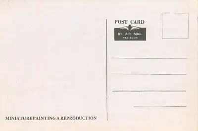 Escena de corte oriental — miniatura persa — reproducción postal — Reverso