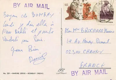 Marine Drive — Bombaim (Índia) — V.T. Product No. 251 — Verso