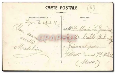 Z Lyonu — Kwiaty i wspomnienia — wydawca nieznany — Rewers