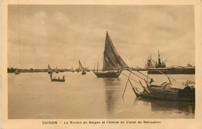 Saigon — A Rio de Saigon e a entrada do Canal de Derivação — Edição NADAL, Foto Braun
