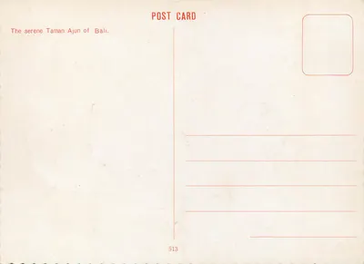 Taman Ajun de Bali — cena de templo balinês — editor desconhecido, n° 513 — Verso