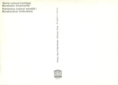 Borobudur — buddyzmowy świątynia indonezyjska — UNESCO Paryż — Rewers