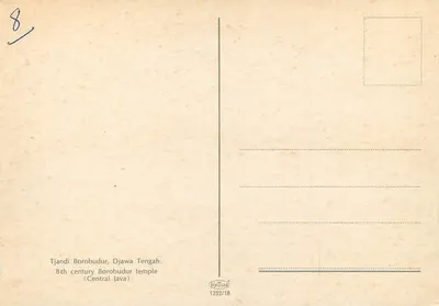 Templo de Borobudur — 8º século, Java central — Krüger 1252/18 — Verso