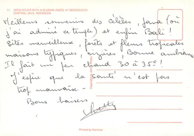 Borobudur — stupa aberto com Buda — editor Kanisius, n°11 — Verso