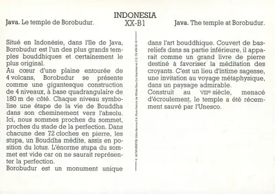 Borobudur — templo budista em Java — Edito-Service S.A. XX-B1 — Verso