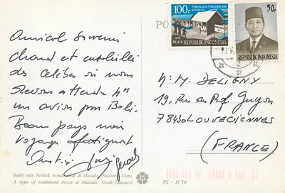 Casas tradicionais em Manado — Norte de Sulawesi — editor PS-H 70 — Verso