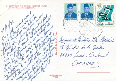 Borobudur — największy budynek buddyjski w Indonezji — wydawca Kanisius, nr 7/1988 — Rewers